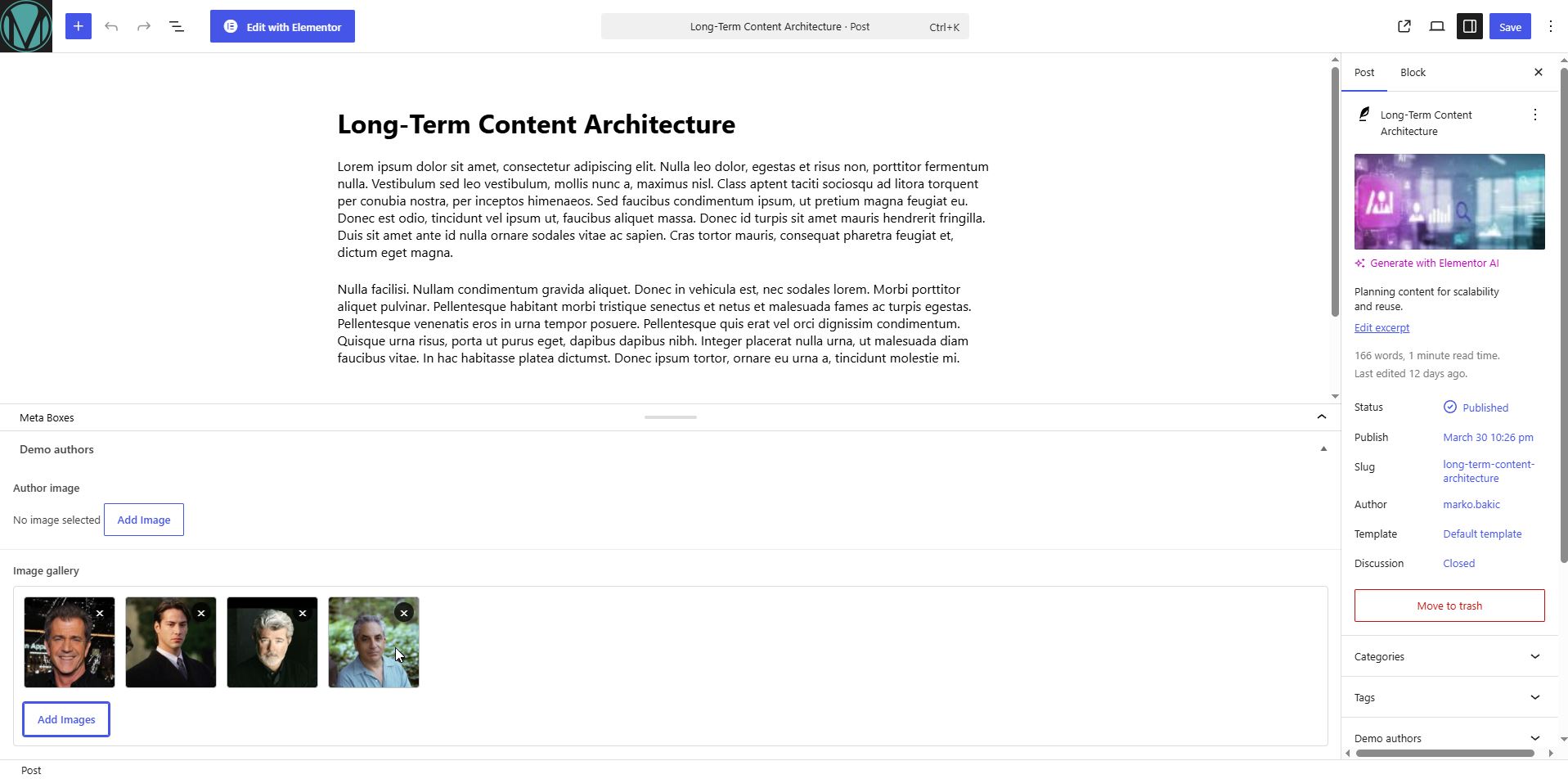 Selected images are previewed inside the field and can be reordered or removed